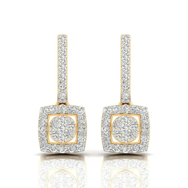 Geometric Drop Diamond Earrings