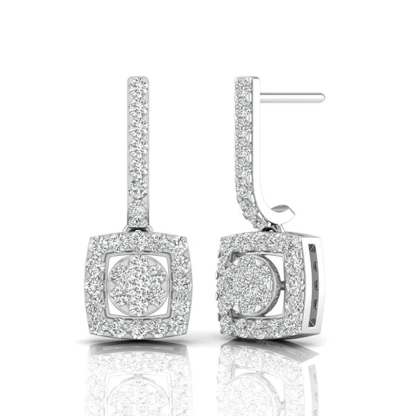 Geometric Drop Diamond Earrings