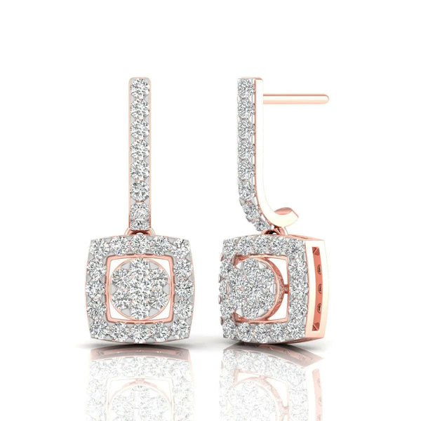 Geometric Drop Diamond Earrings