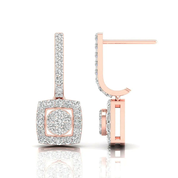 Geometric Drop Diamond Earrings
