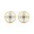 Geometric Floral Diamond Stud Earrings