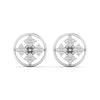 Geometric Floral Diamond Stud Earrings
