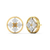 Geometric Floral Diamond Stud Earrings