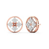 Geometric Floral Diamond Stud Earrings