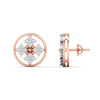 Geometric Floral Diamond Stud Earrings