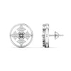Geometric Floral Diamond Stud Earrings