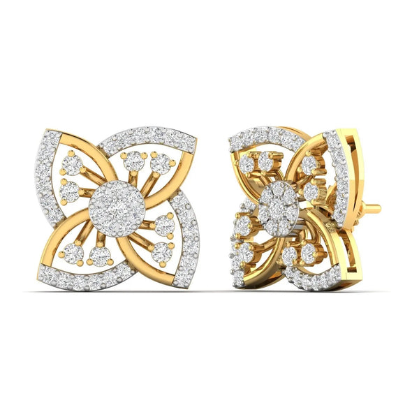 Geometric Petal Diamond Studs