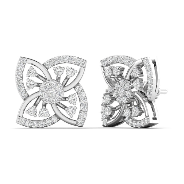 Geometric Petal Diamond Studs
