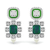 Green Grid Diamond Earrings
