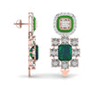 Green Grid Diamond Earrings