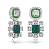 Green Grid Diamond Earrings