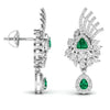 Green Stone Statement Dangler Earrings