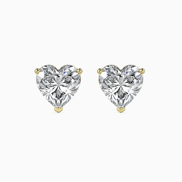 Heart Shape Diamonds Stud Earring