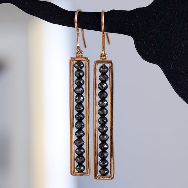 Leila Black Diamond Drop Earrings