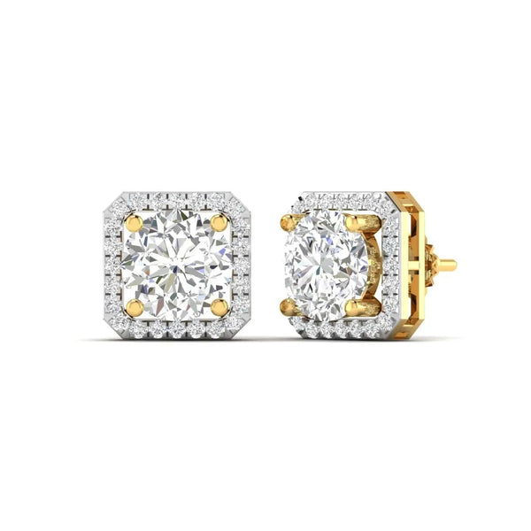 Large Diamond Halo Studs for Women