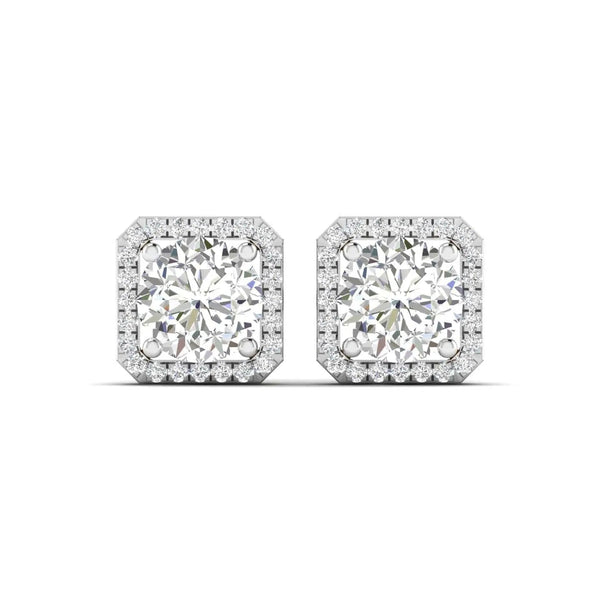 Large Diamond Halo Studs for Women