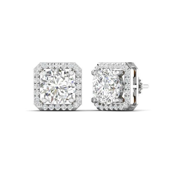 Large Diamond Halo Studs for Women