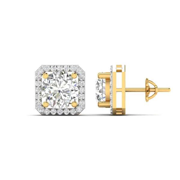 Large Diamond Halo Studs for Women