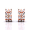 Laurel leaf Hoop Huggies Earrings