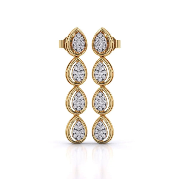 Leaf Design Drop Earrings