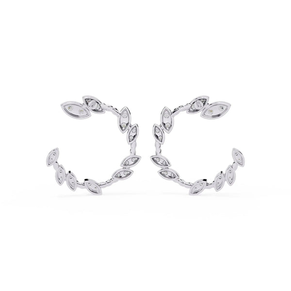 Leaf Design Hoop Earrings