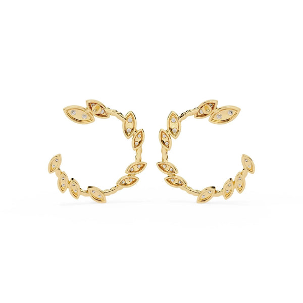 Leaf Design Hoop Earrings