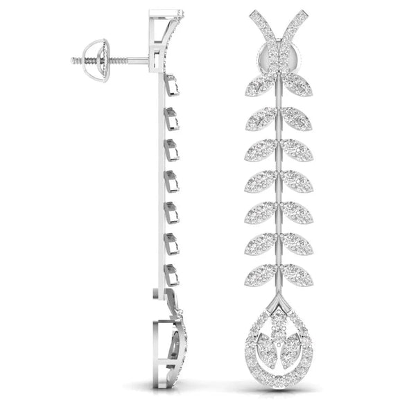 Leaf Drop Diamond Earrings