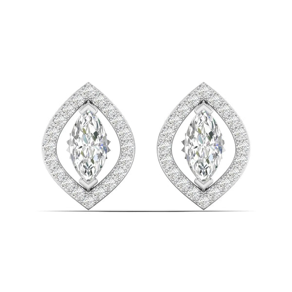 Marquise Diamond Halo Studs