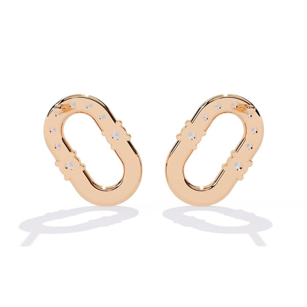 Minimalist Oval Diamond Earrings