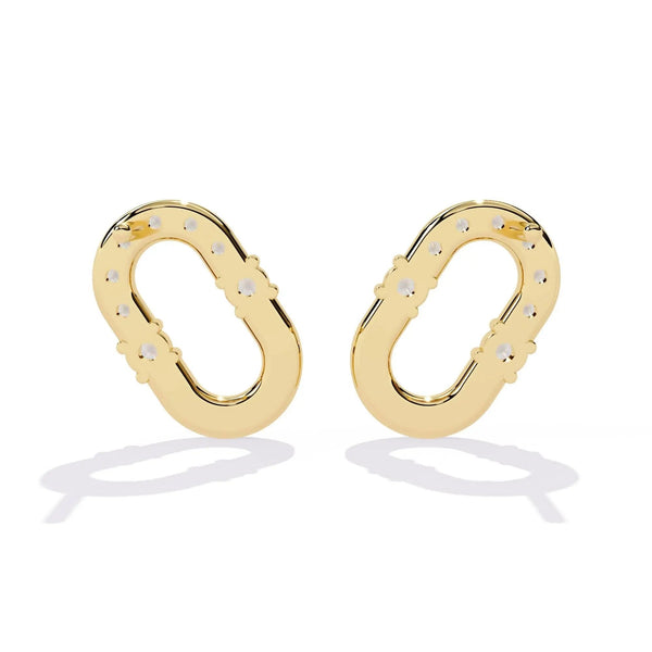Minimalist Oval Diamond Earrings