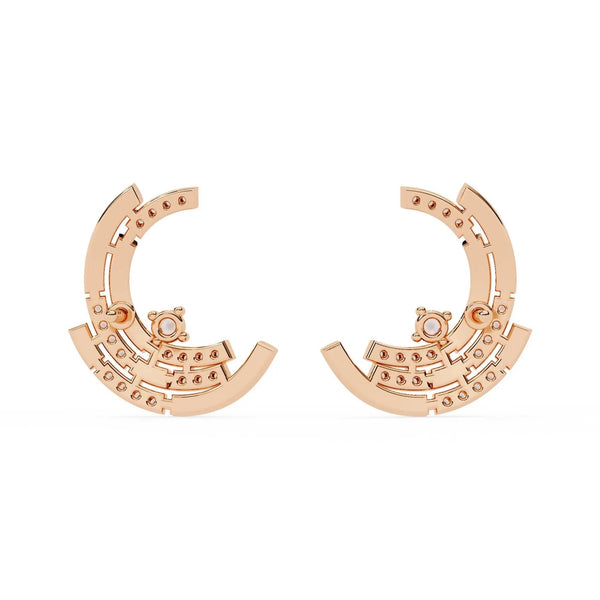 Modern Hoop Diamond Earrings