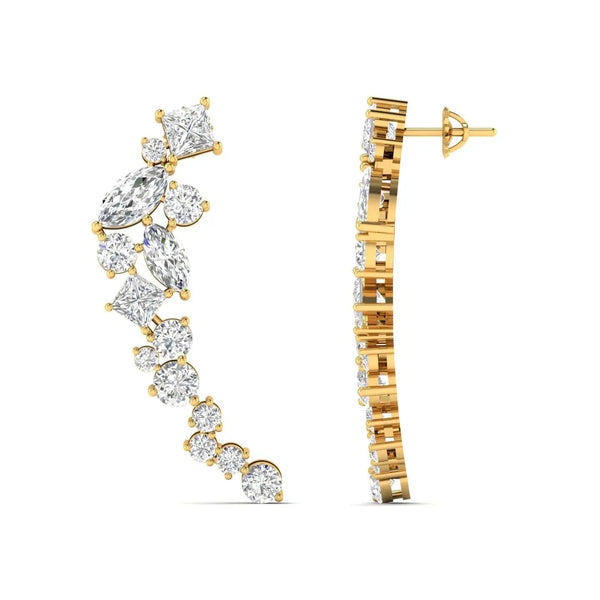 Multi-Shape Diamond Climber Earrings
