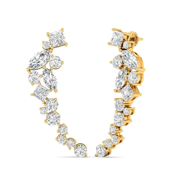Multi-Shape Diamond Climber Earrings