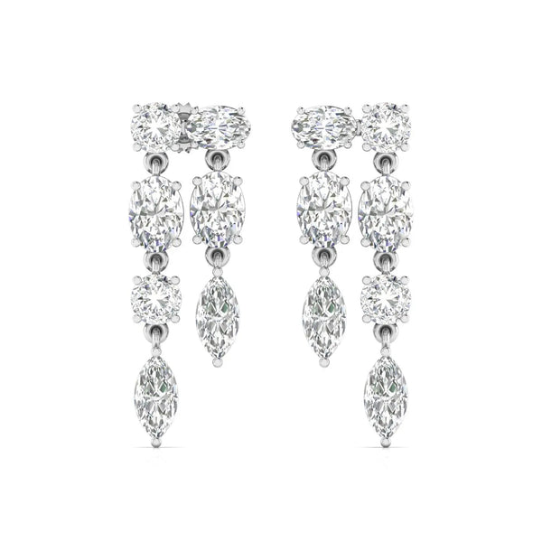 Multi-Shape Diamond Drop Earrings