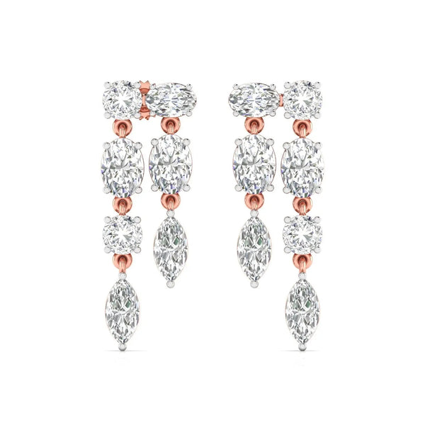 Multi-Shape Diamond Drop Earrings