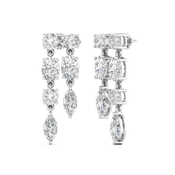 Multi-Shape Diamond Drop Earrings
