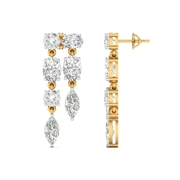 Multi-Shape Diamond Drop Earrings