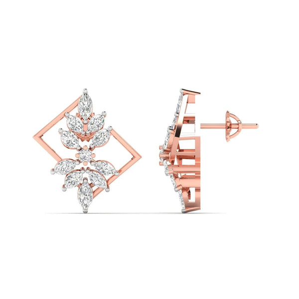 Multi-Shape Diamond Gold Earrings