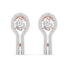 1 Carat Each Oval Halo Diamond Drop Earrings