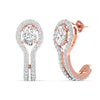 1 Carat Each Oval Halo Diamond Drop Earrings