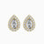 Pear & Round Diamond Halo Stud Earring