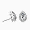 Pear & Round Diamond Halo Stud Earring