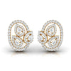 Pear & Round Diamond Leaf Stud Earrings