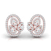 Pear & Round Diamond Leaf Stud Earrings