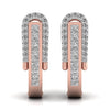 Princess Cut & Round Diamond Hoop Earrings