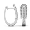 Princess Cut & Round Diamond Hoop Earrings