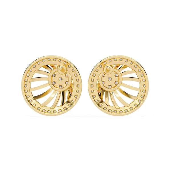 Radial Design Diamond Earrings