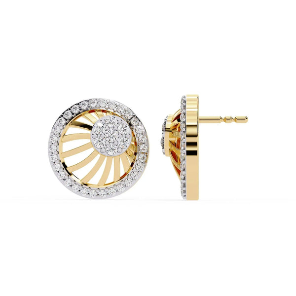 Radial Design Diamond Earrings