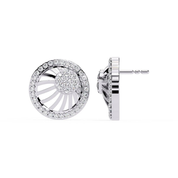 Radial Design Diamond Earrings