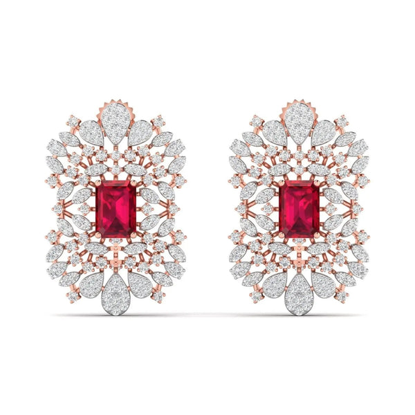 Rosé Crest Diamond Earrings